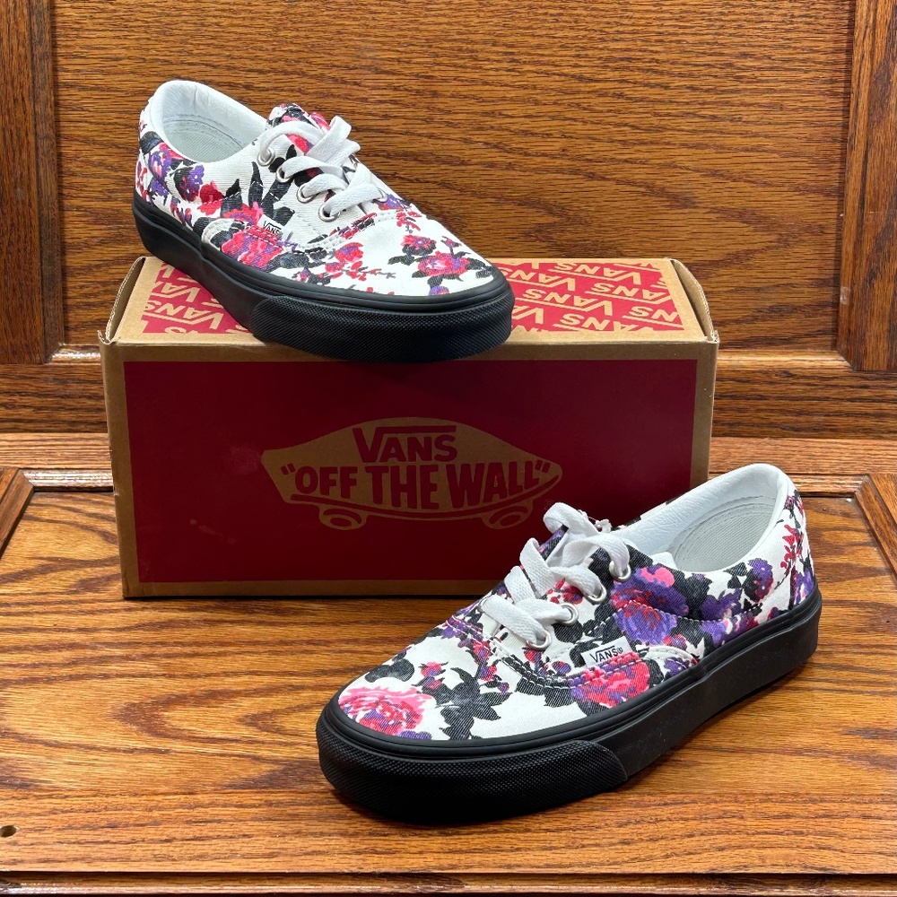 Vans Era Florals‎ White Black Shoes